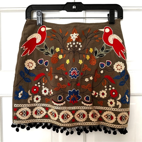 Altar’d State Bohemian Embroidered Skirt - Picture 1 of 5